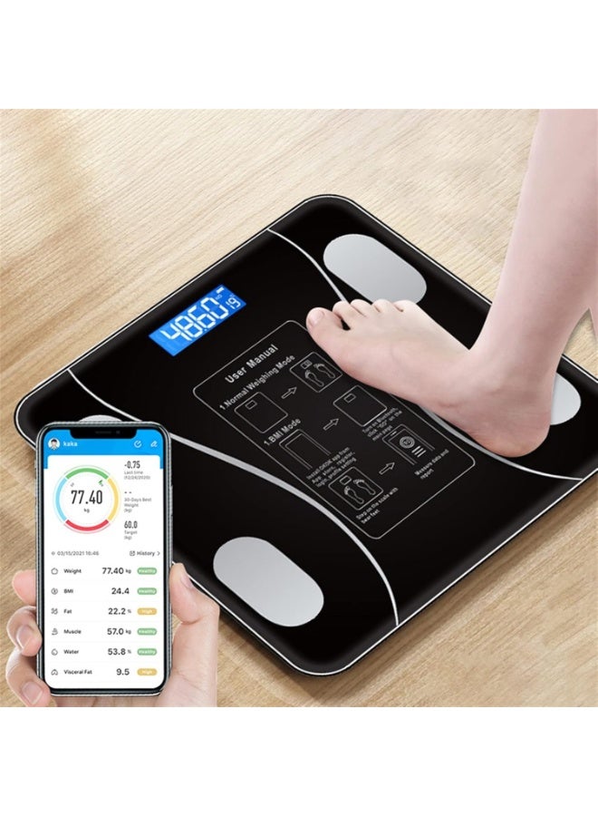 Smart digital body scale with Bluetooth and LCD screen – Black - Image 3